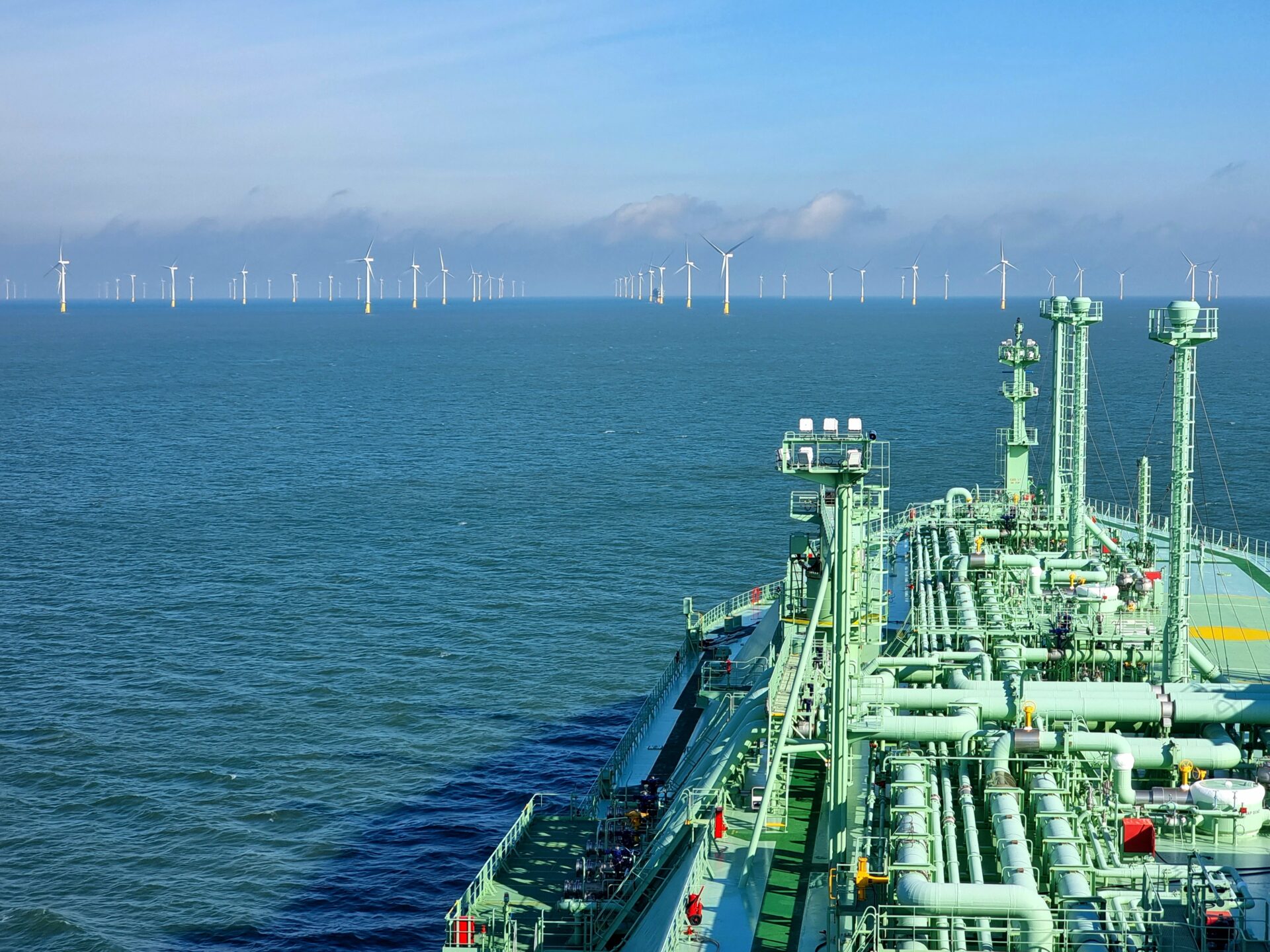 Windfarm and LNG Carrier